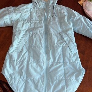 Columbia Blue Jacket with Hood and Insulated Design